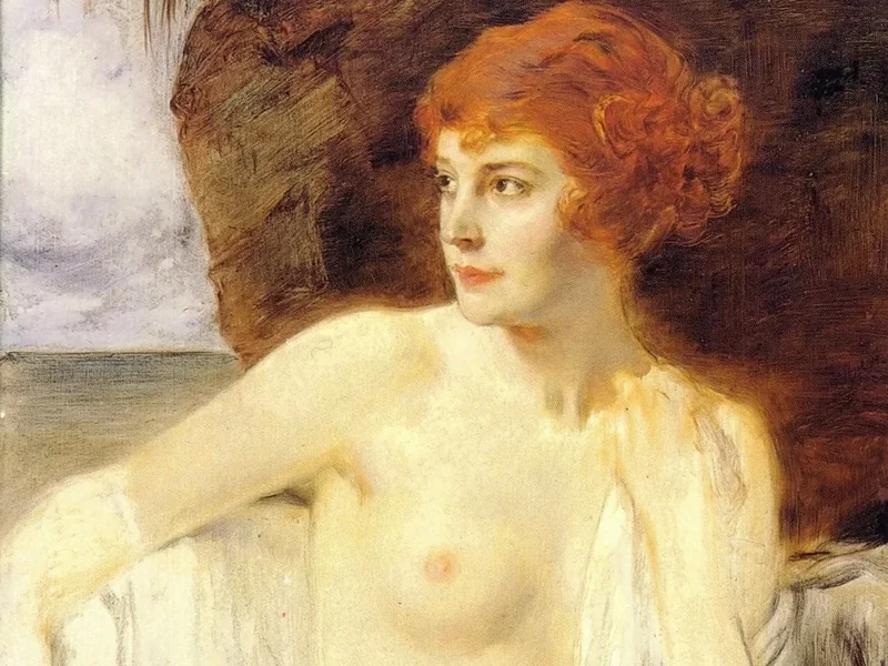 1850-Friedrich August von Kaulbach - Donna seminuda con capelli rossi - Führermuseum, Linz